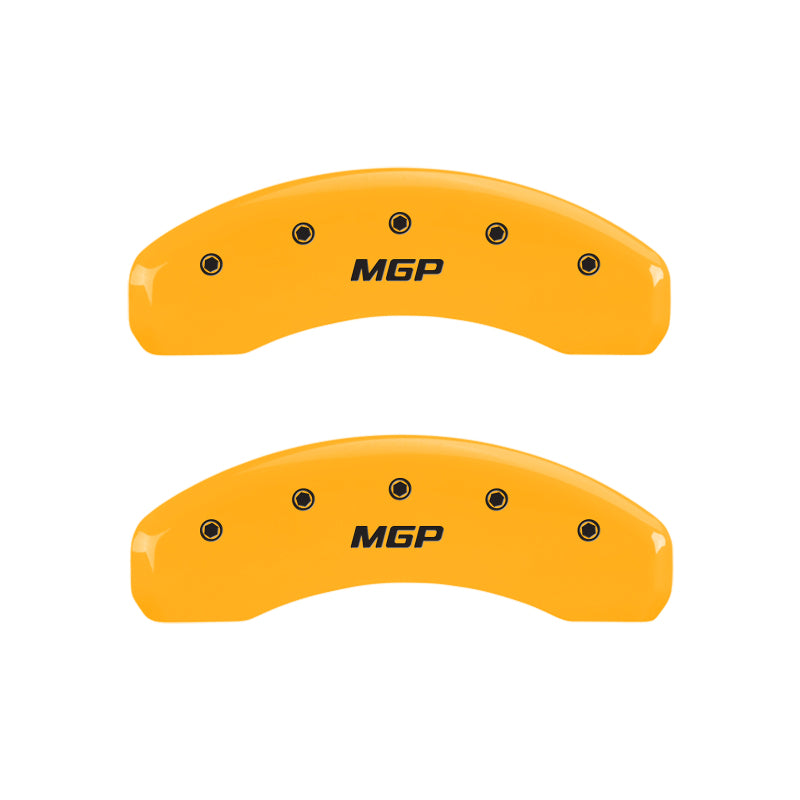 MGP 4 Caliper Covers Engraved Front & Rear MGP Yellow Finish Black Char 2005 Audi A6 Quattro