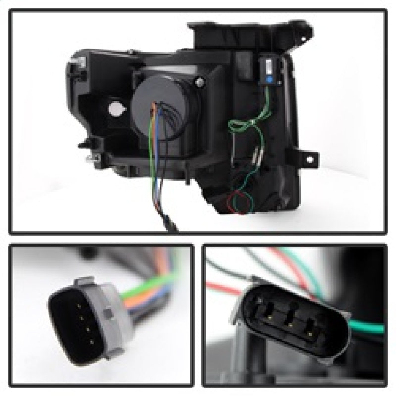 Spyder Ford F150 13-14 Projector Factory Xenon Model- Light Bar DRL Blk PRO-YD-FF15013-LBDRL-HID-BK