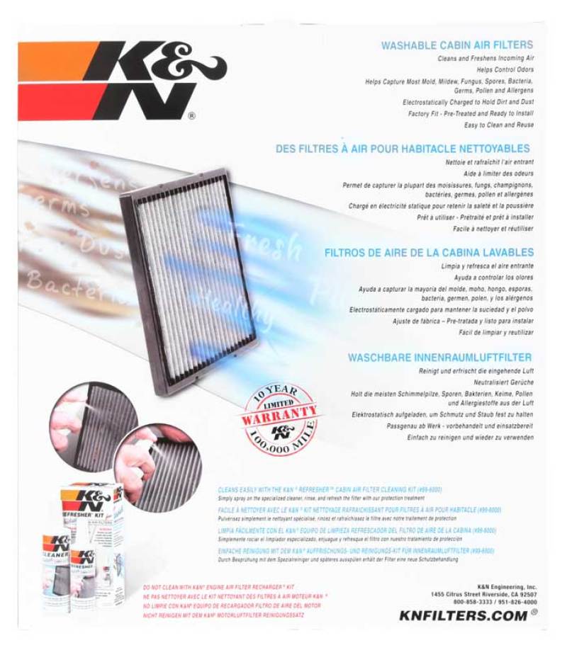 K&N 12+ Peugeot 208/10+ Citroen DS3 Cabin Air Filter