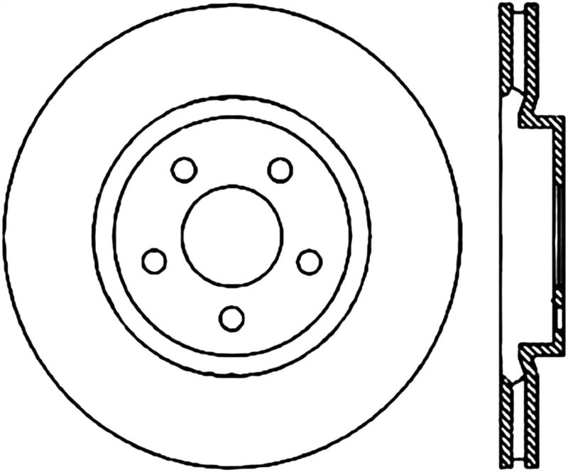 StopTech 05-17 Dodge Chrysler 300 SportStop Cryo Slotted & Drilled Front Left Rotor