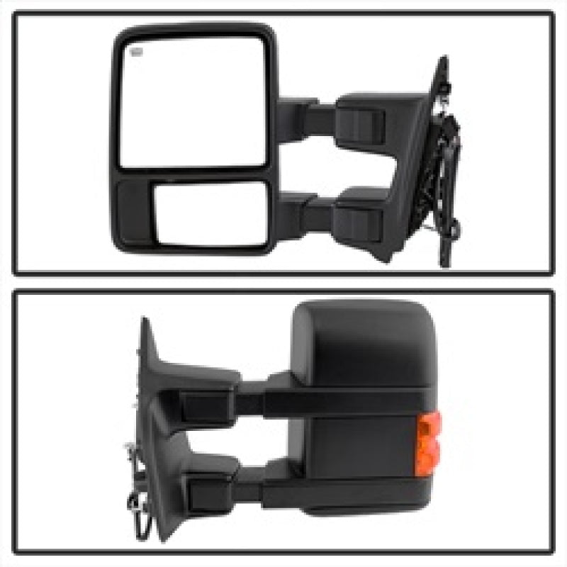 xTune Ford Superduty 08-15 L&R Extendable Power Heated Adjust Mirror Amber MIR-FDSD08S-PW-AM-SET