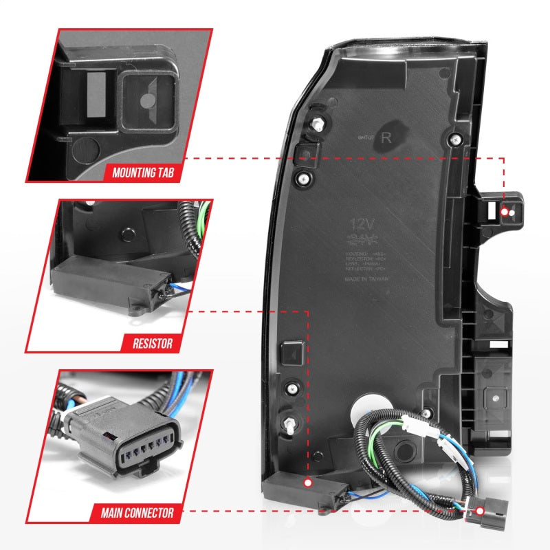 ANZO 2015-2020 Chevrolet Tahoe LED Tail Lights w/ Light Bar Black Housing Smoke Lens