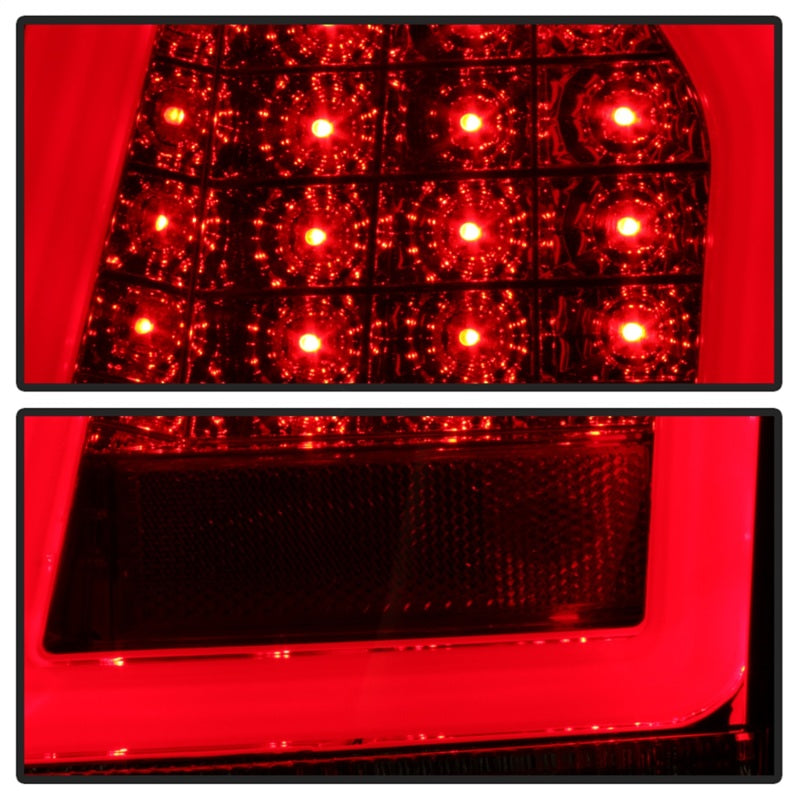 Spyder 05-07 Chrysler 3000C Version 2 Light Bar LED Tail Lights - Red Clear (ALT-YD-C305V2-LED-RC)
