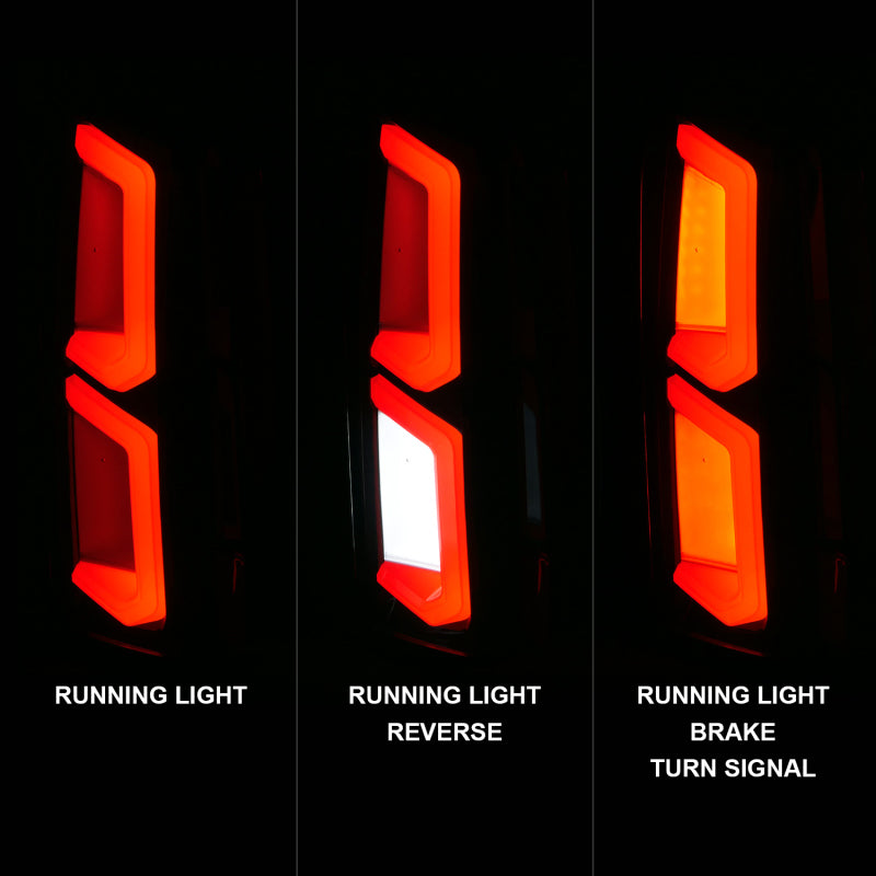 ANZO 2015-2020 Chevrolet Tahoe LED Tail Lights w/ Light Bar Black Housing Smoke Lens