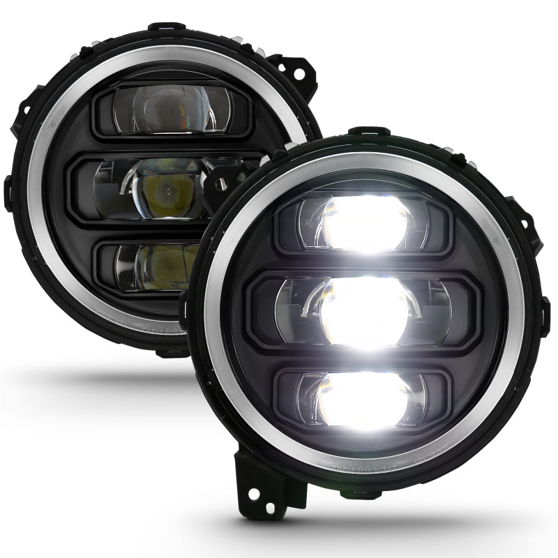 ANZO 2018-2019 Jeep Wrangler Full Led Projector Headlights Black