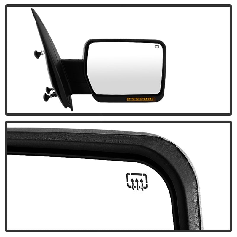 xTune Ford F150 07-14 Power Heated Amber LED Signal OE Mirror Left MIR-03349EH-P-L