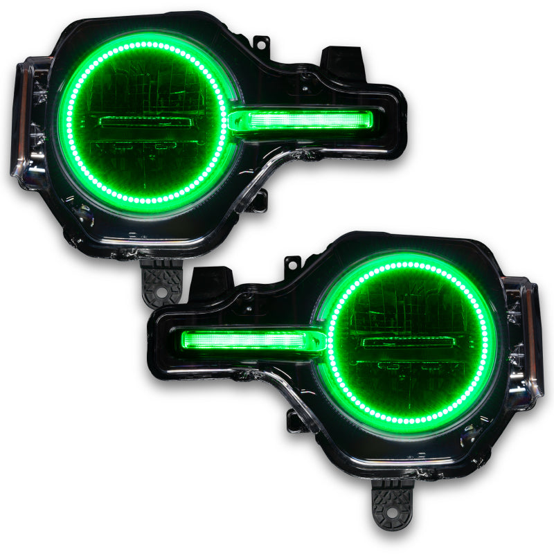 Oracle 21-22 Ford Bronco Headlight Halo Kit w/DRL Bar - Base Headlights -w/No Controller