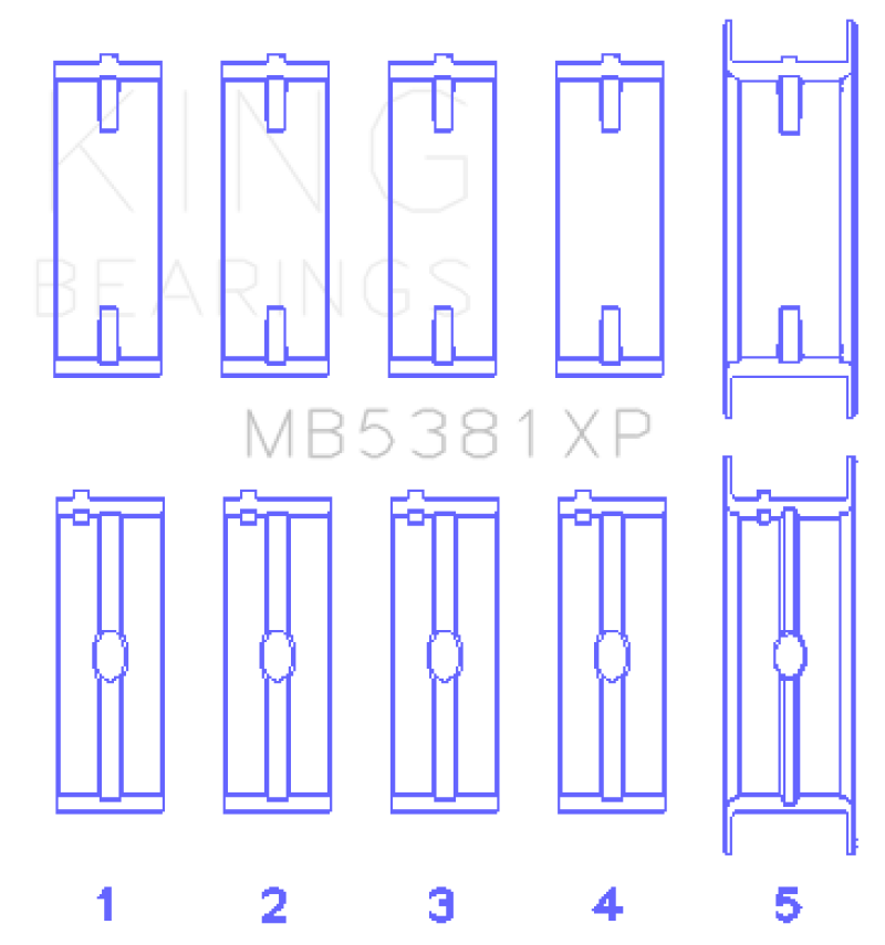 King Engine Bearings Holden 253/308CI 5.0L/5.7L (Size STD) Main Bearing Set