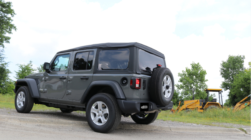 Corsa 2018-2025 Jeep Wrangler JL 2.5in Dual Rear Turn Down Exit Black Touring Axle-Back Exhaust