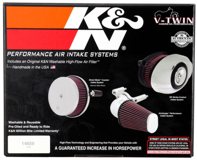 K&N 2017 Harley-Davidson H/D Touring Models AirCharger Performance Intake - Chrome