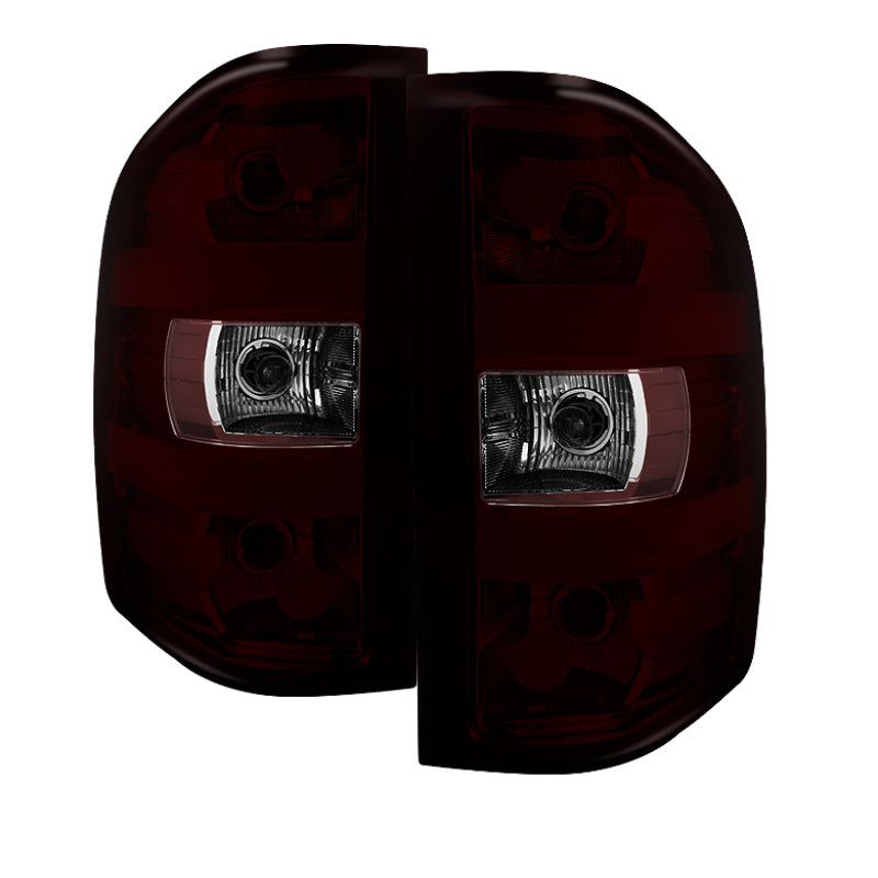 xTune GMC Sierra 07-13 OEM Tail Lights Dark Red ALT-JH-CSIL07-OE-RSM