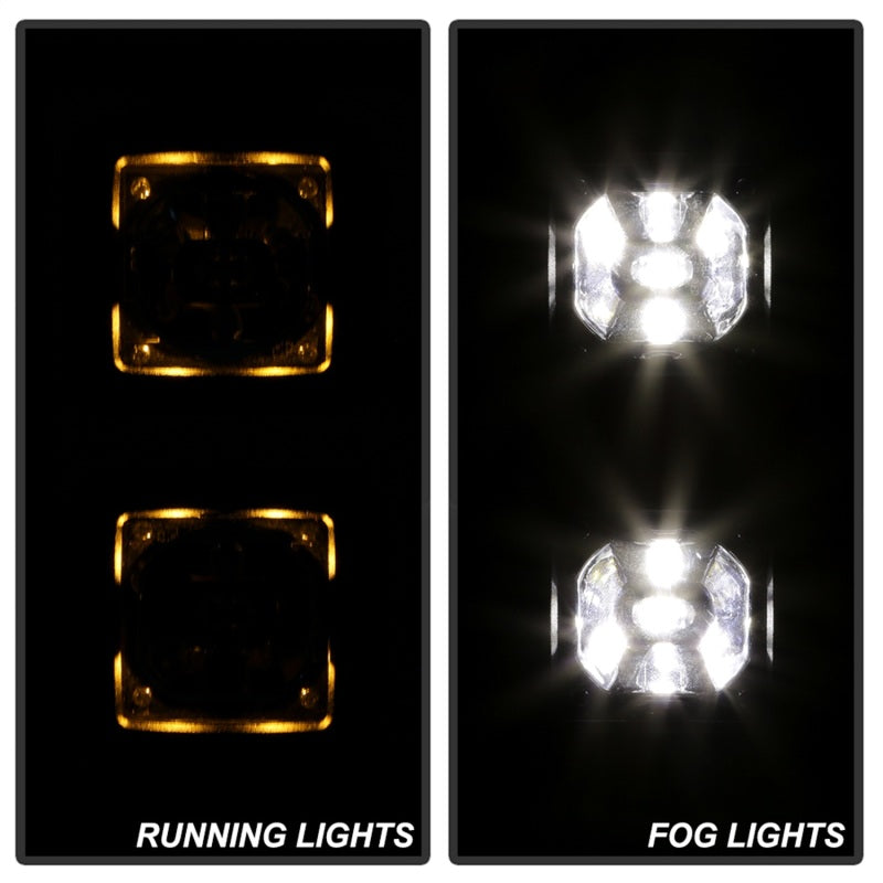 Spyder Dodge Ram 2013-2018 1500 Only Full LED Fog Lights W/Bracket and Universal Switch- Clear