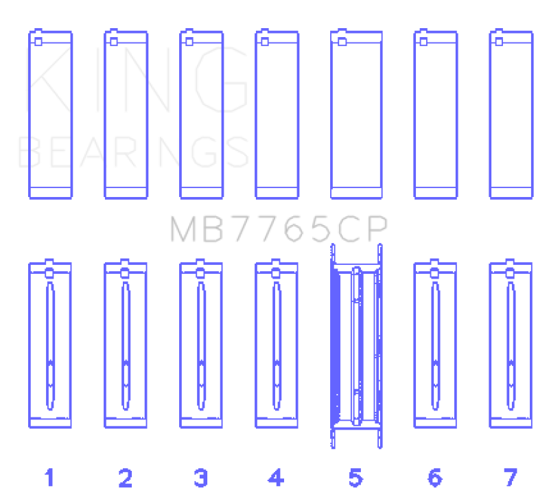 King Engine Bearings GMC 4.2 Vortec L6 (Size +0.030) Main Bearing Set