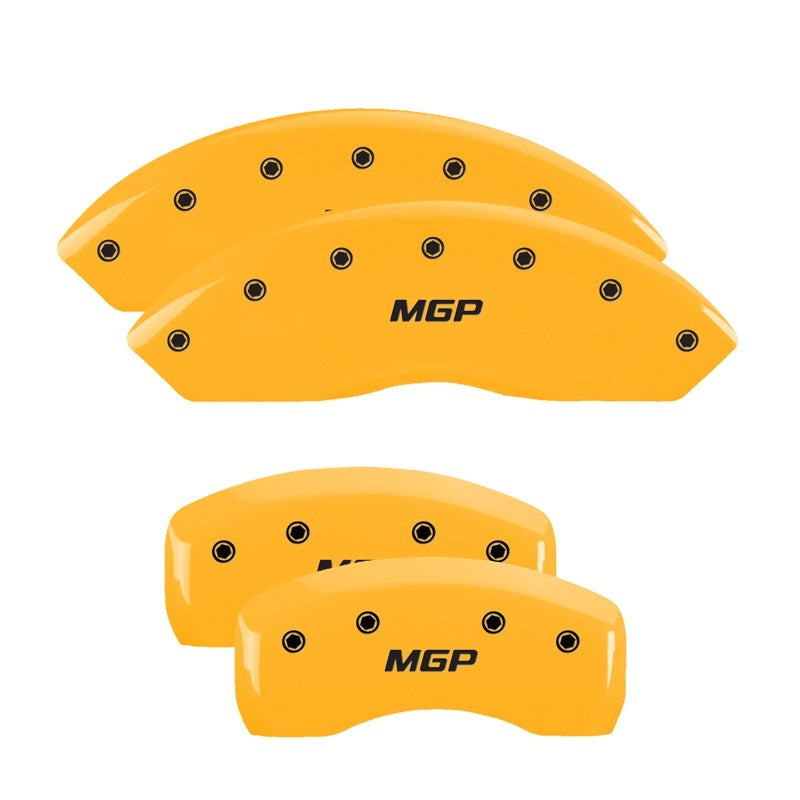 MGP 4 Caliper Covers Engraved Front & Rear MGP Yellow Finish Black Characters 02-05 Ford Explorer