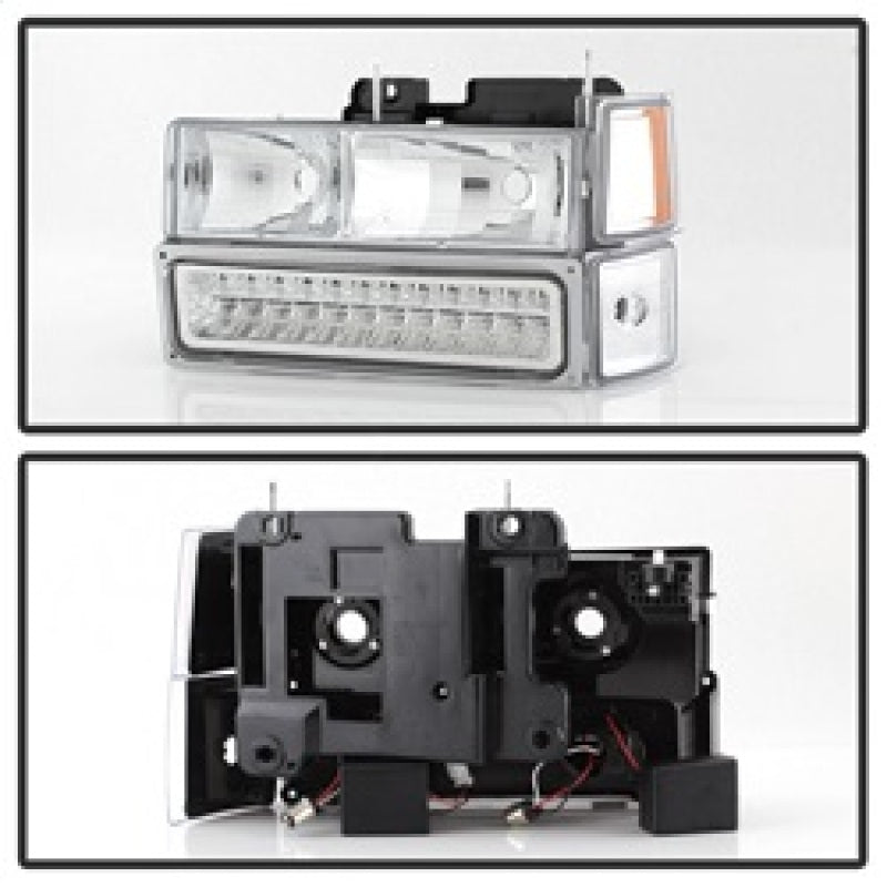 xTune 92-94 Blazer Full Size Corner/LED Bumper Headlights Chrome HD-JH-CCK88-LED-AM-C-SET